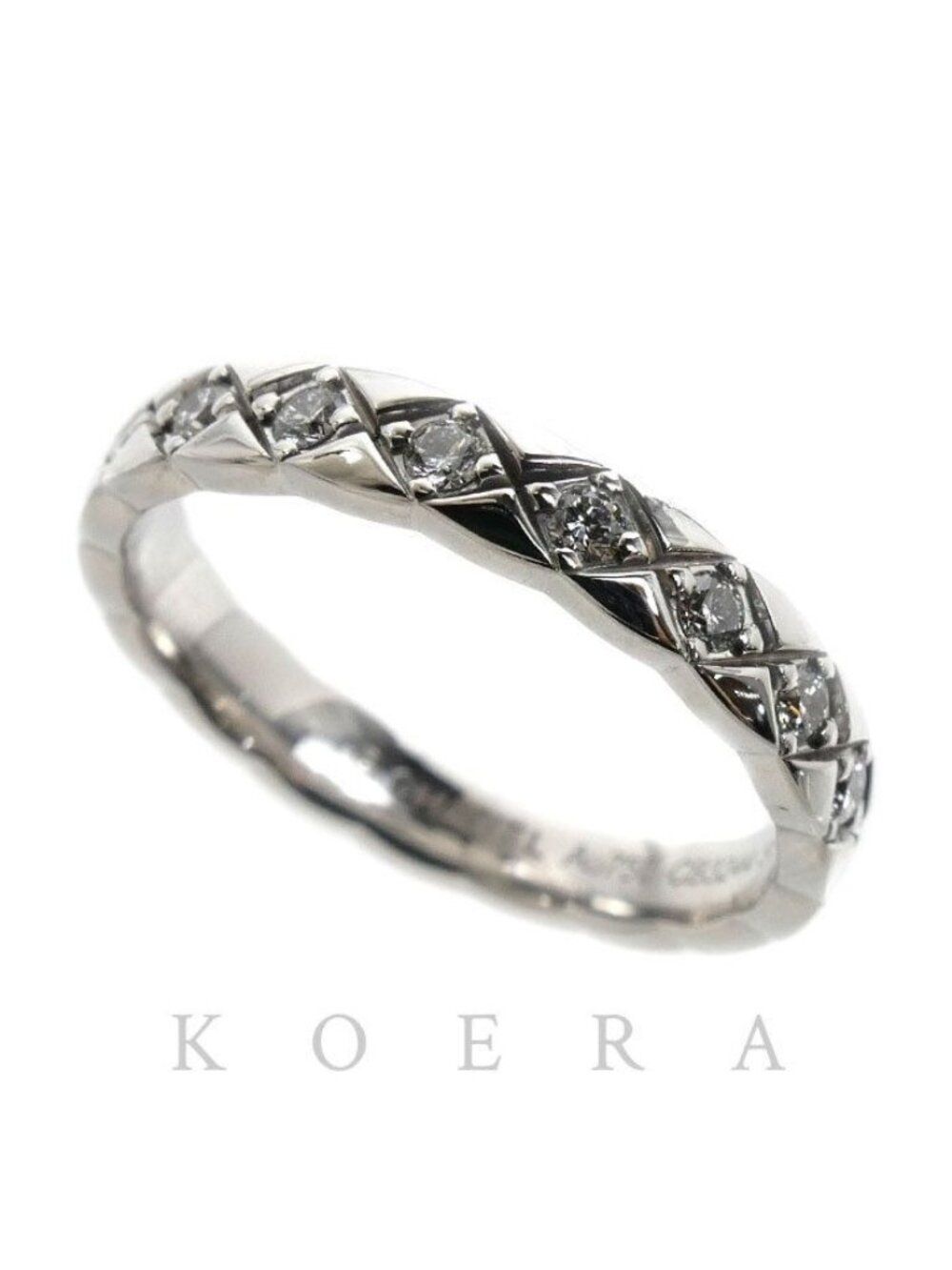 Chanel 18K White Gold Coco Crush Mini Ring Diamond